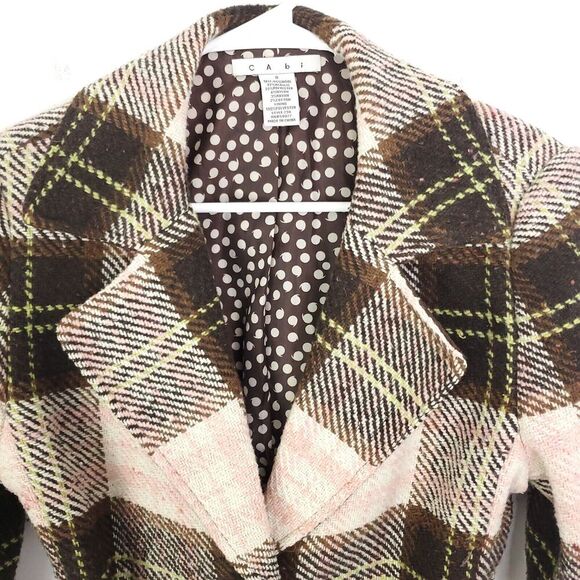 Cabi Coat Womens 8 Wool Blend Y2K Clueless Tie Waist Peacoat Twee Preppy - Picture 2 of 9